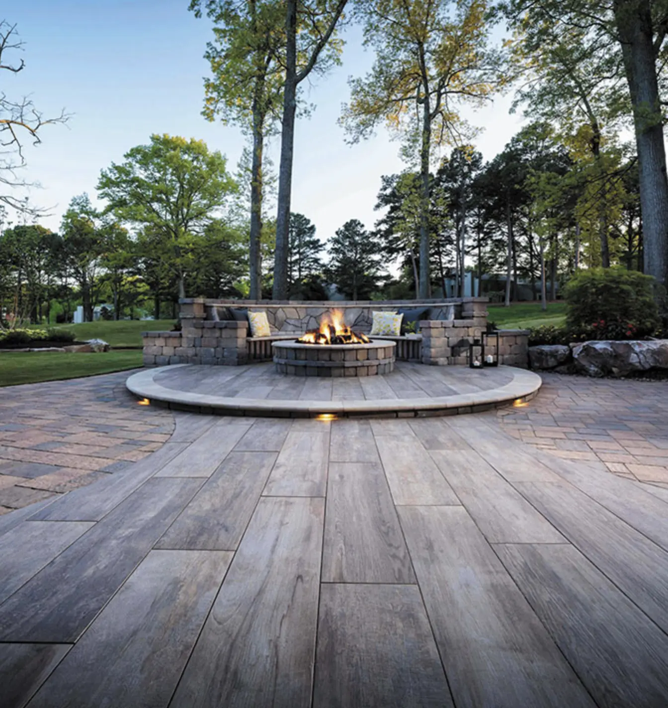 raised garden bed at shreveport home with new mulch and planted shrubs